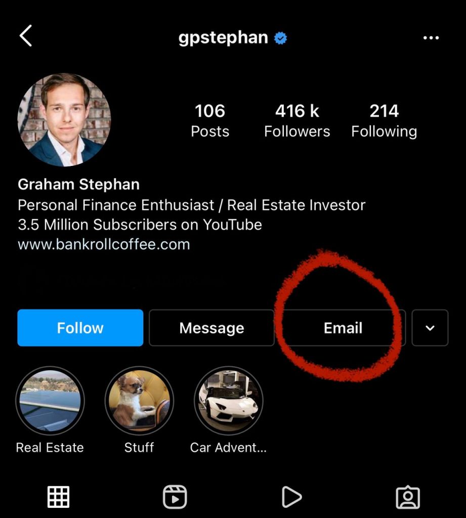 Get Instagram emails from hashtags